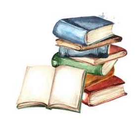 bookstack with open book